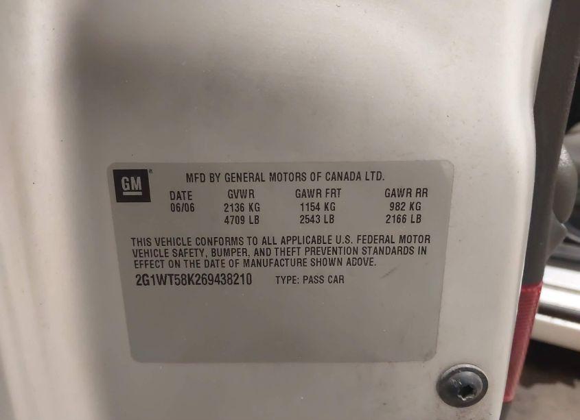 Photo 9 of 2006 Chevrolet Impala LT (VIN 2G1WT58K269438210)