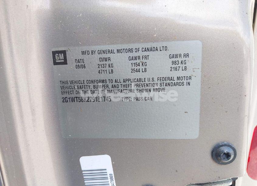 Photo 9 of 2007 Chevrolet Impala LT (VIN 2G1WT58K279181745)