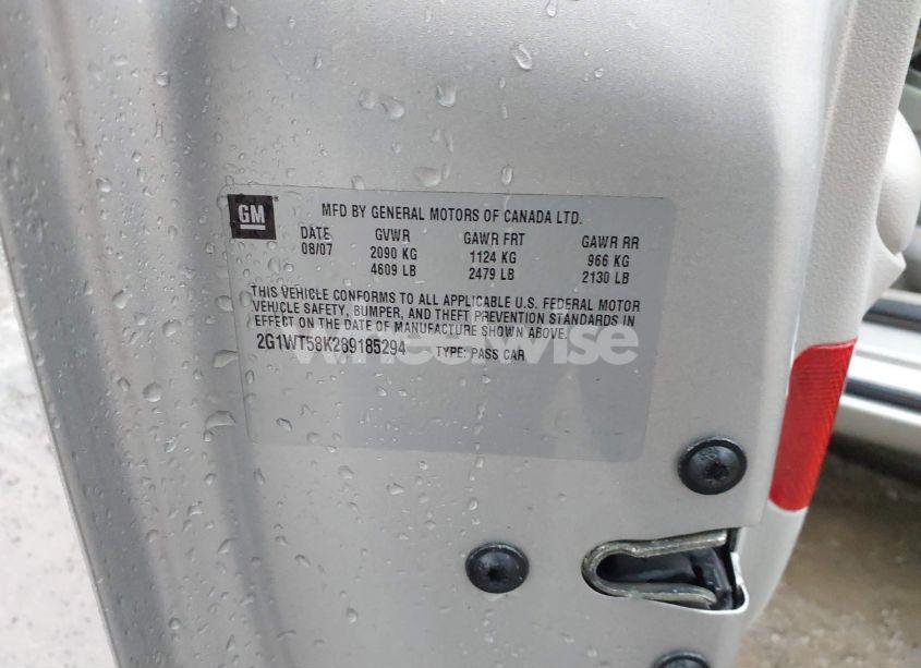 Photo 9 of 2008 Chevrolet Impala LT (VIN 2G1WT58K289185294)