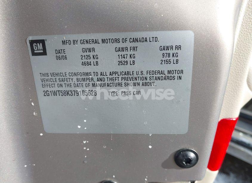 Photo 9 of 2007 Chevrolet Impala LT (VIN 2G1WT58K379105628)