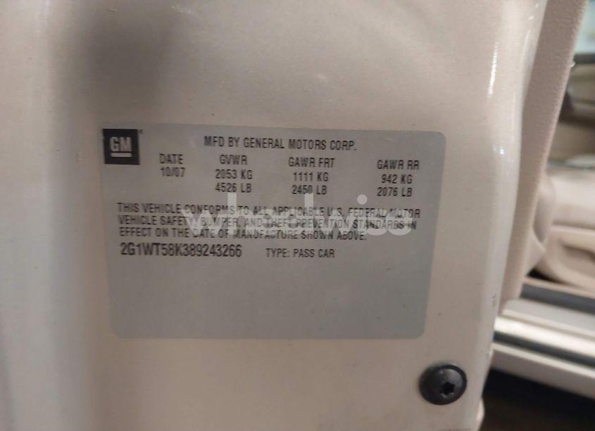 Photo 9 of 2008 Chevrolet Impala LT (VIN 2G1WT58K389243266)