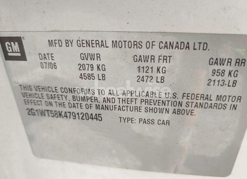 Photo 9 of 2007 Chevrolet Impala LT (VIN 2G1WT58K479120445)