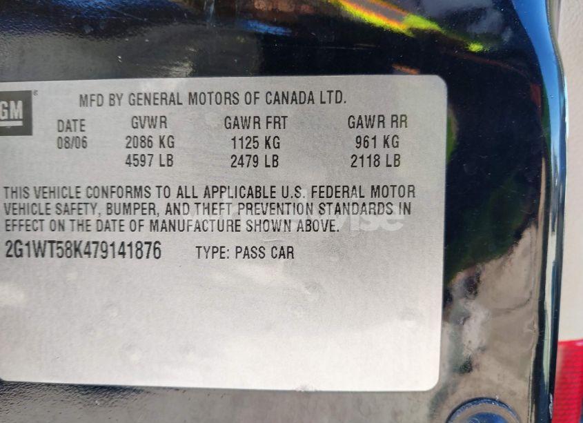 Photo 9 of 2007 Chevrolet Impala LT (VIN 2G1WT58K479141876)