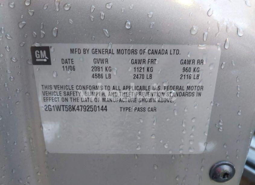 Photo 9 of 2007 Chevrolet Impala LT (VIN 2G1WT58K479250144)