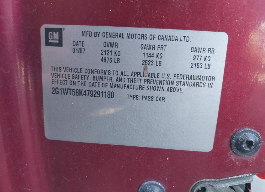 Photo 9 of 2007 Chevrolet Impala LT (VIN 2G1WT58K479291180)