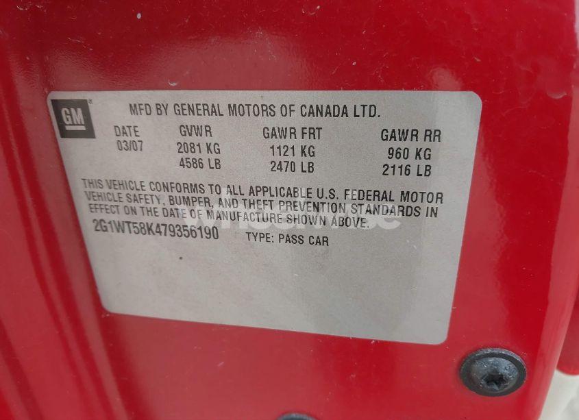 Photo 9 of 2007 Chevrolet Impala LT (VIN 2G1WT58K479356190)