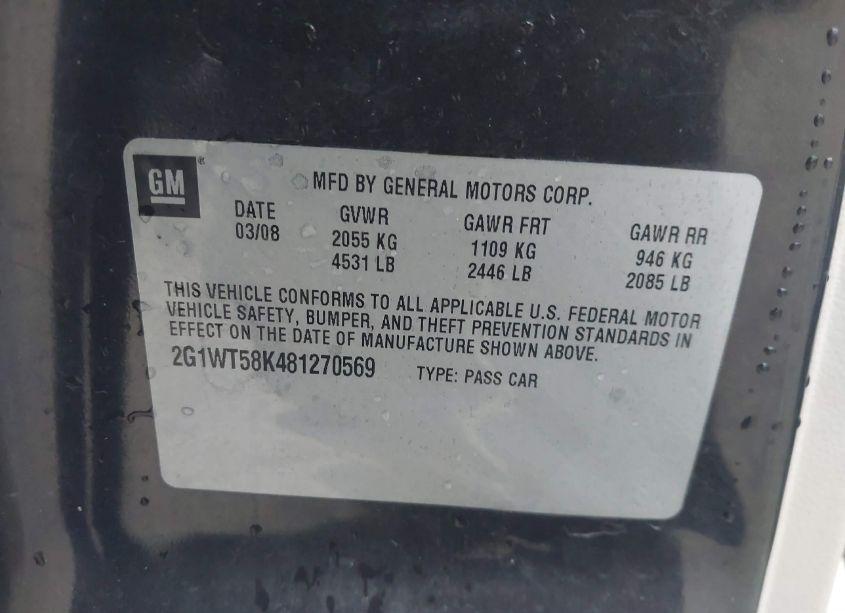 Photo 9 of 2008 Chevrolet Impala LT (VIN 2G1WT58K481270569)