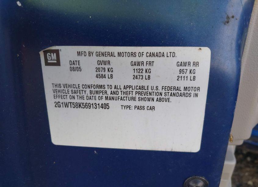 Photo 9 of 2006 Chevrolet Impala LT (VIN 2G1WT58K569131405)