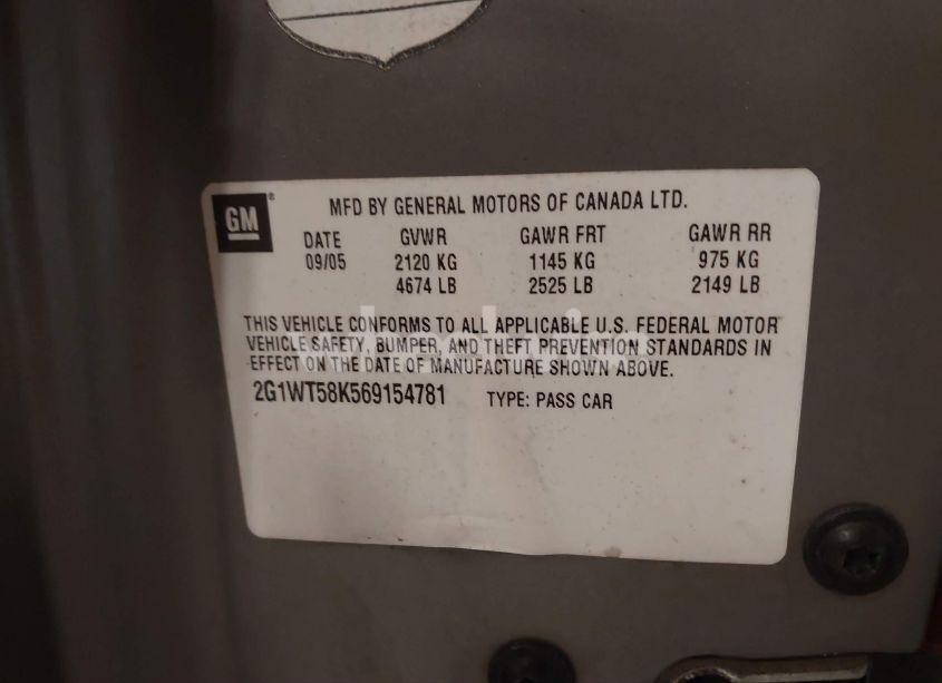 Photo 9 of 2006 Chevrolet Impala LT (VIN 2G1WT58K569154781)