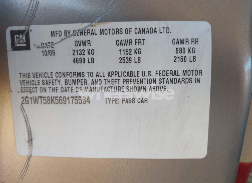 Photo 9 of 2006 Chevrolet Impala LT (VIN 2G1WT58K569175534)