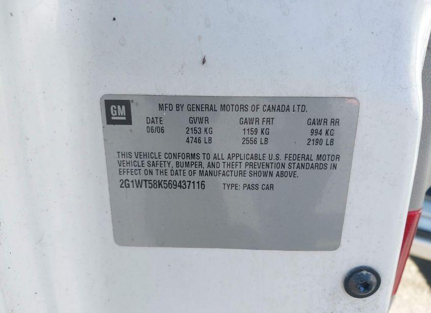 Photo 9 of 2006 Chevrolet Impala LT (VIN 2G1WT58K569437116)