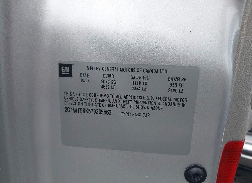 Photo 9 of 2007 Chevrolet Impala LT (VIN 2G1WT58K579205665)