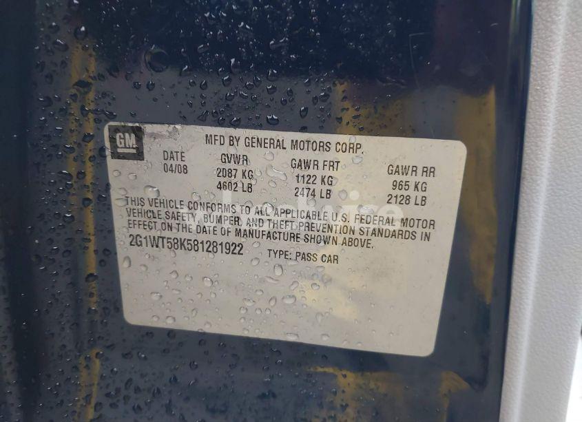 Photo 9 of 2008 Chevrolet Impala LT (VIN 2G1WT58K581281922)