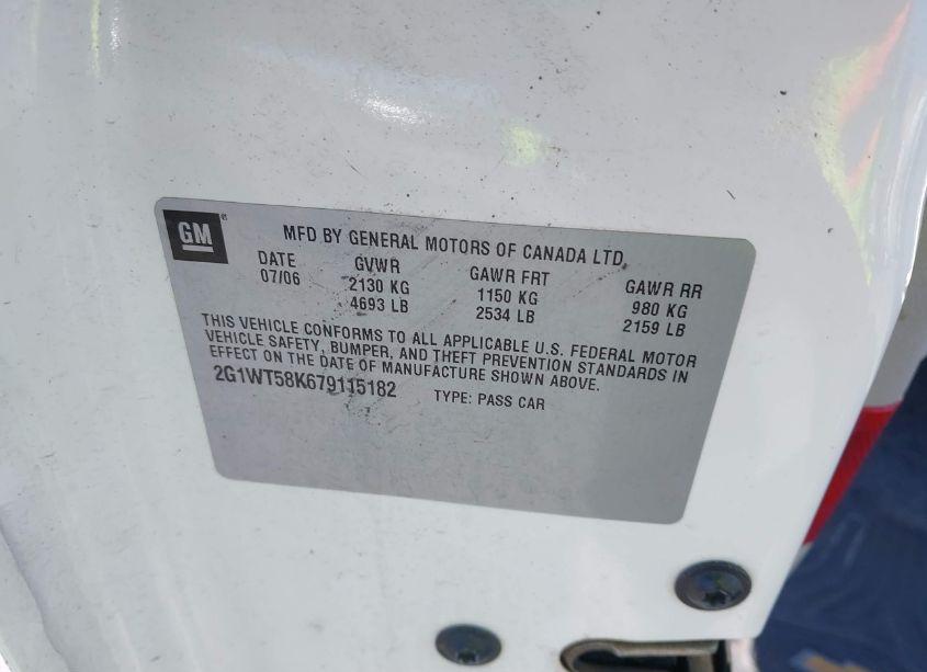 Photo 9 of 2007 Chevrolet Impala LT (VIN 2G1WT58K679115182)