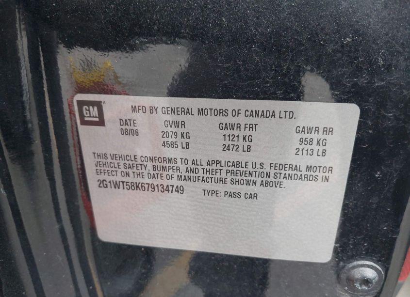 Photo 9 of 2007 Chevrolet Impala LT (VIN 2G1WT58K679134749)