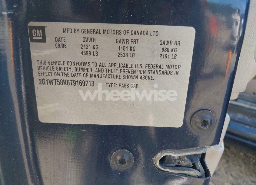 Photo 9 of 2007 Chevrolet Impala LT (VIN 2G1WT58K679169713)