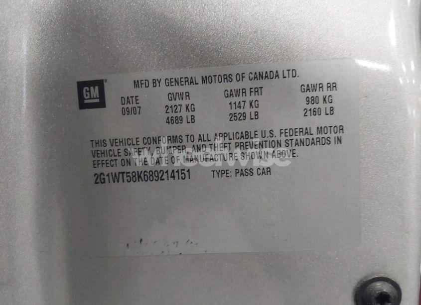 Photo 9 of 2008 Chevrolet Impala LT (VIN 2G1WT58K689214151)