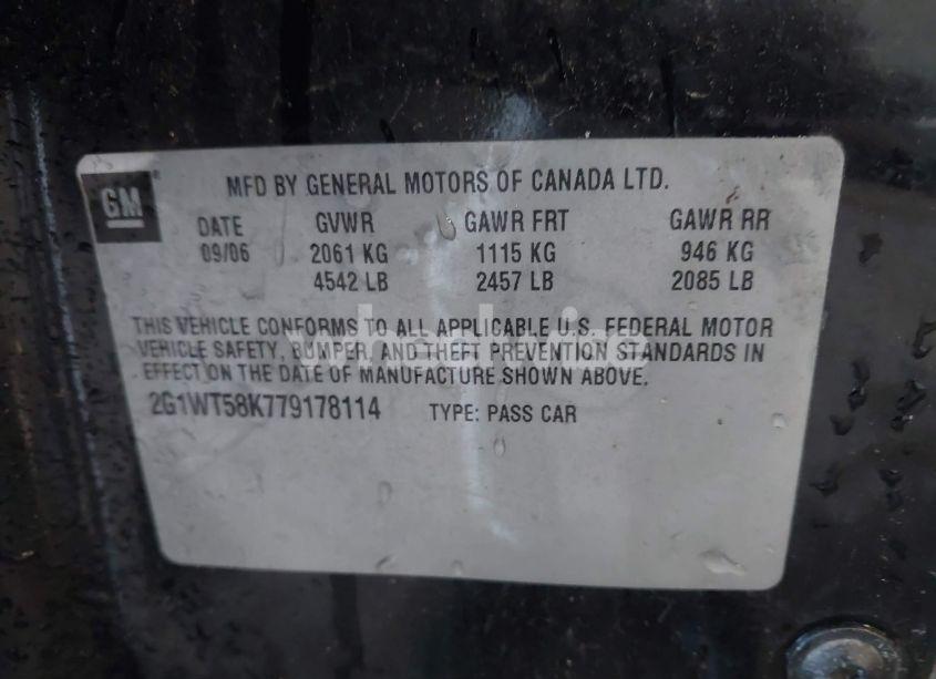 Photo 9 of 2007 Chevrolet Impala LT (VIN 2G1WT58K779178114)