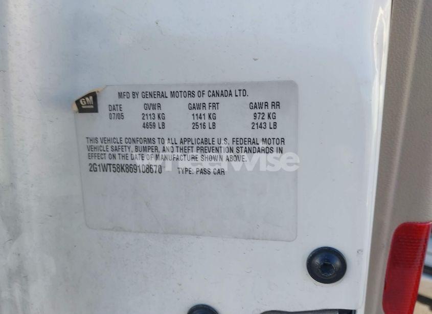 Photo 9 of 2006 Chevrolet Impala LT (VIN 2G1WT58K869108670)