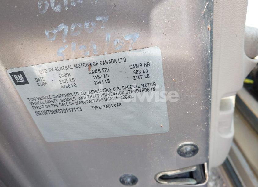 Photo 9 of 2007 Chevrolet Impala LT (VIN 2G1WT58K879117113)