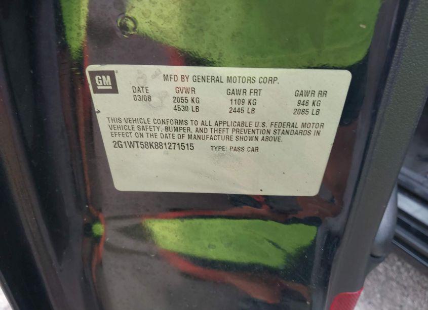 Photo 9 of 2008 Chevrolet Impala LT (VIN 2G1WT58K881271515)