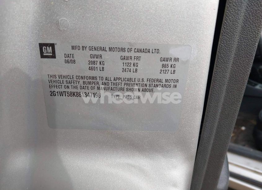 Photo 9 of 2008 Chevrolet Impala LT (VIN 2G1WT58K881347198)