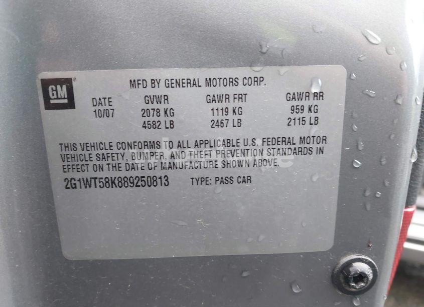 Photo 9 of 2008 Chevrolet Impala LT (VIN 2G1WT58K889250813)