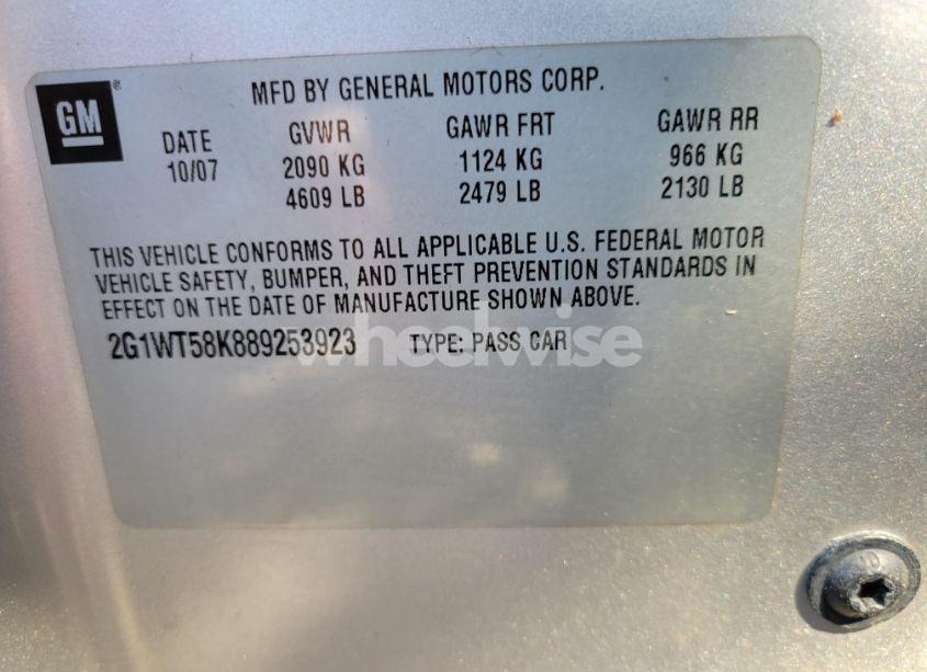 Photo 8 of 2008 Chevrolet Impala LT (VIN 2G1WT58K889253923)