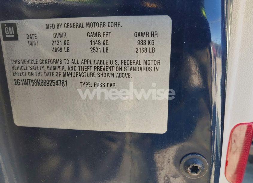 Photo 9 of 2008 Chevrolet Impala LT (VIN 2G1WT58K889254781)