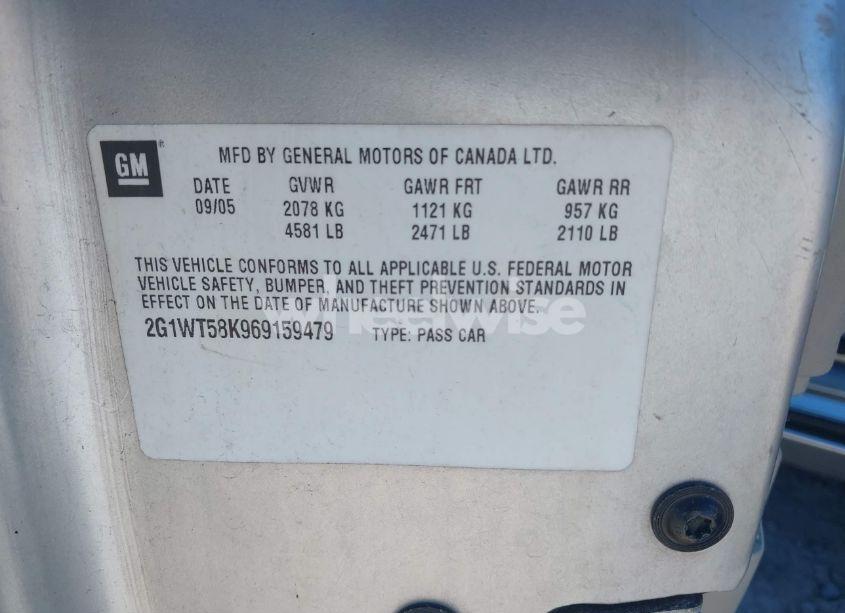 Photo 9 of 2006 Chevrolet Impala LT (VIN 2G1WT58K969159479)