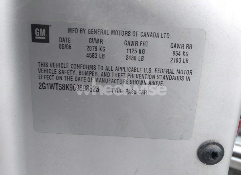 Photo 9 of 2006 Chevrolet Impala LT (VIN 2G1WT58K969398823)