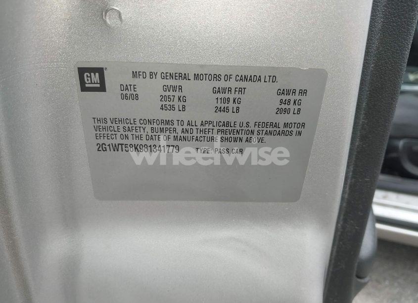 Photo 9 of 2008 Chevrolet Impala LT (VIN 2G1WT58K981341779)