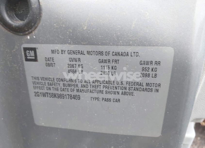 Photo 9 of 2008 Chevrolet Impala LT (VIN 2G1WT58K989178469)