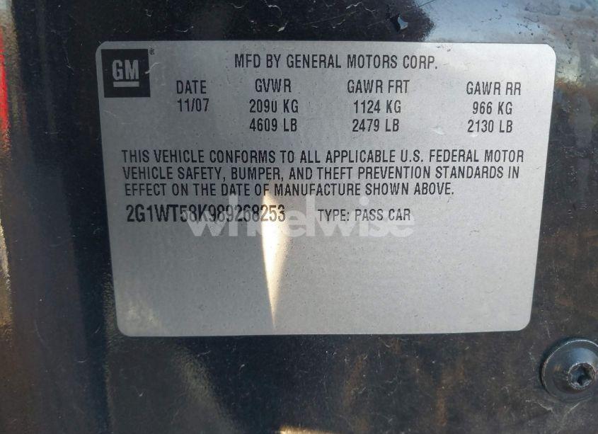 Photo 9 of 2008 Chevrolet Impala LT (VIN 2G1WT58K989268253)