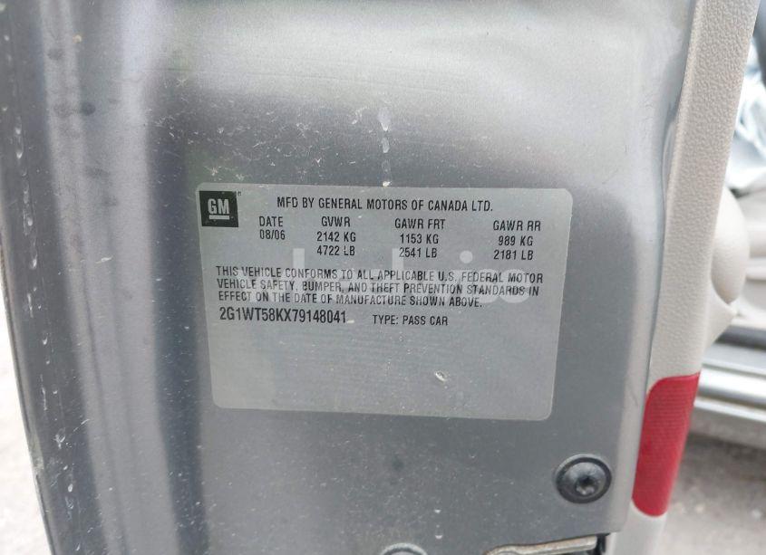 Photo 9 of 2007 Chevrolet Impala LT (VIN 2G1WT58KX79148041)