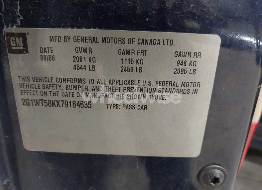 Photo 9 of 2007 Chevrolet Impala LT (VIN 2G1WT58KX79184635)