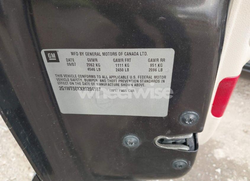 Photo 9 of 2008 Chevrolet Impala LT (VIN 2G1WT58KX89204187)