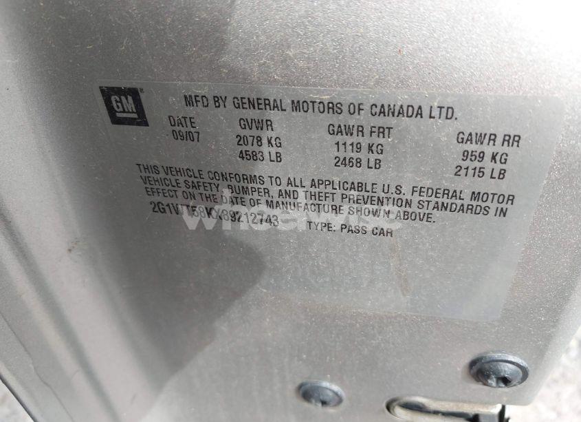 Photo 9 of 2008 Chevrolet Impala LT (VIN 2G1WT58KX89212743)