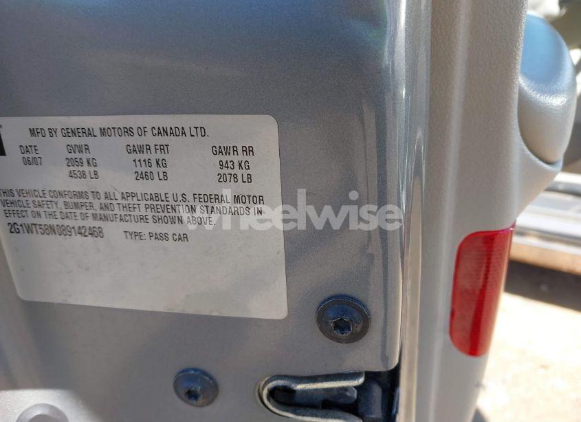 Photo 9 of 2008 Chevrolet Impala LT (VIN 2G1WT58N089142468)