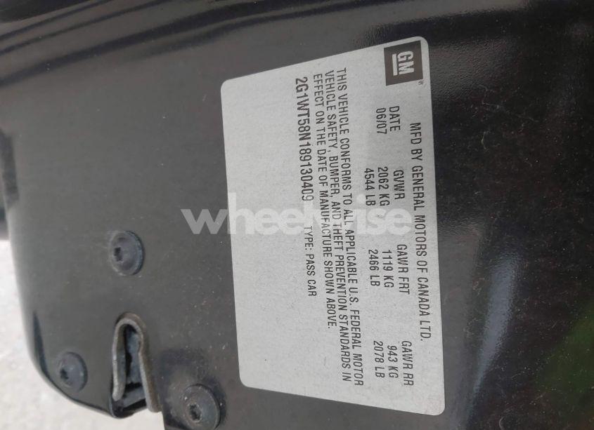 Photo 9 of 2008 Chevrolet Impala LT (VIN 2G1WT58N189130409)