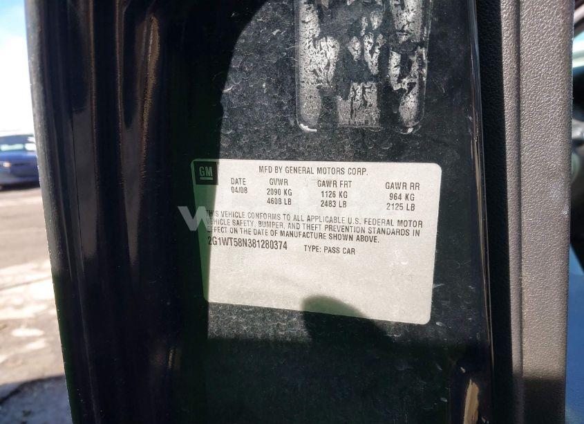 Photo 9 of 2008 Chevrolet Impala LT (VIN 2G1WT58N381280374)