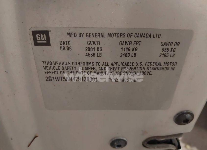 Photo 9 of 2007 Chevrolet Impala LT (VIN 2G1WT58N479130001)