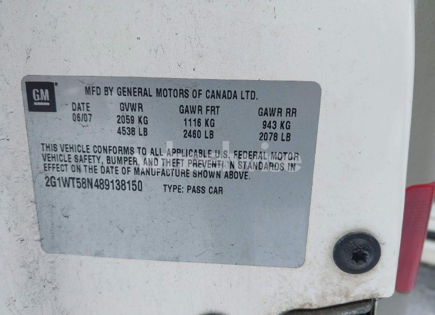 Photo 9 of 2008 Chevrolet Impala LT (VIN 2G1WT58N489138150)