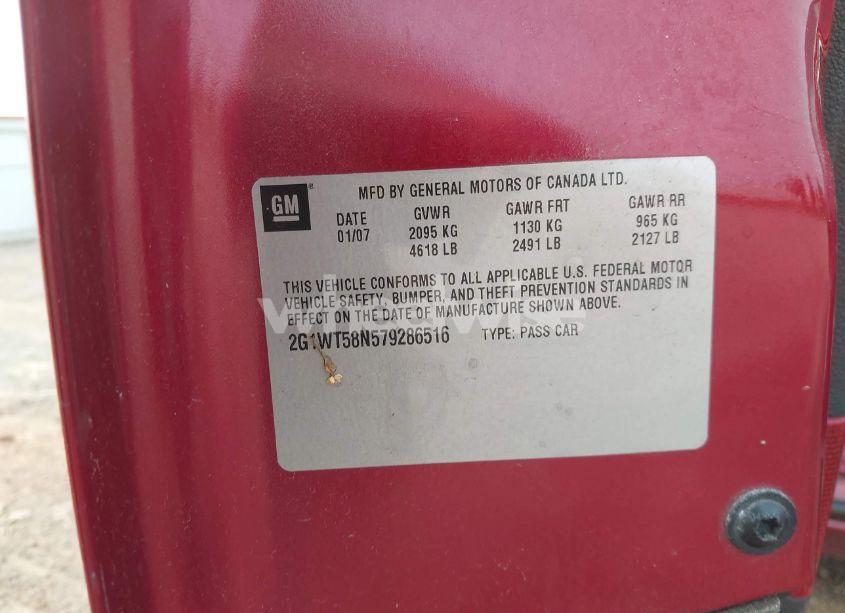 Photo 9 of 2007 Chevrolet Impala LT (VIN 2G1WT58N579286516)