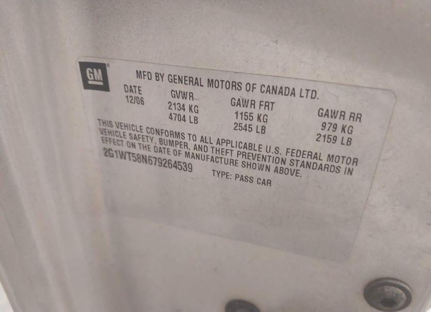 Photo 9 of 2007 Chevrolet Impala LT (VIN 2G1WT58N679264539)