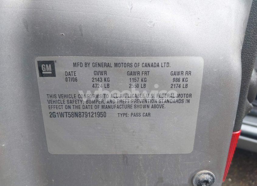 Photo 9 of 2007 Chevrolet Impala LT (VIN 2G1WT58N879121950)