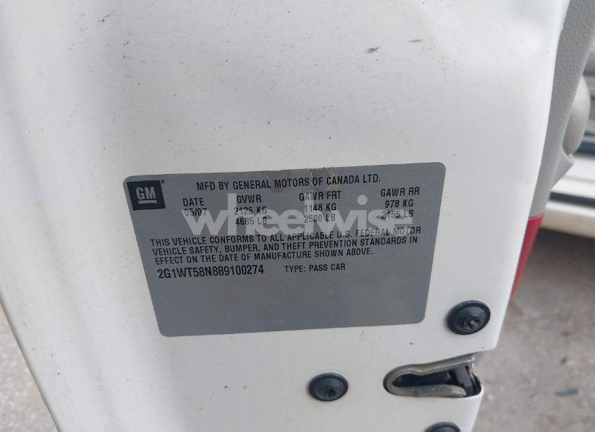 Photo 9 of 2008 Chevrolet Impala LT (VIN 2G1WT58N889100274)