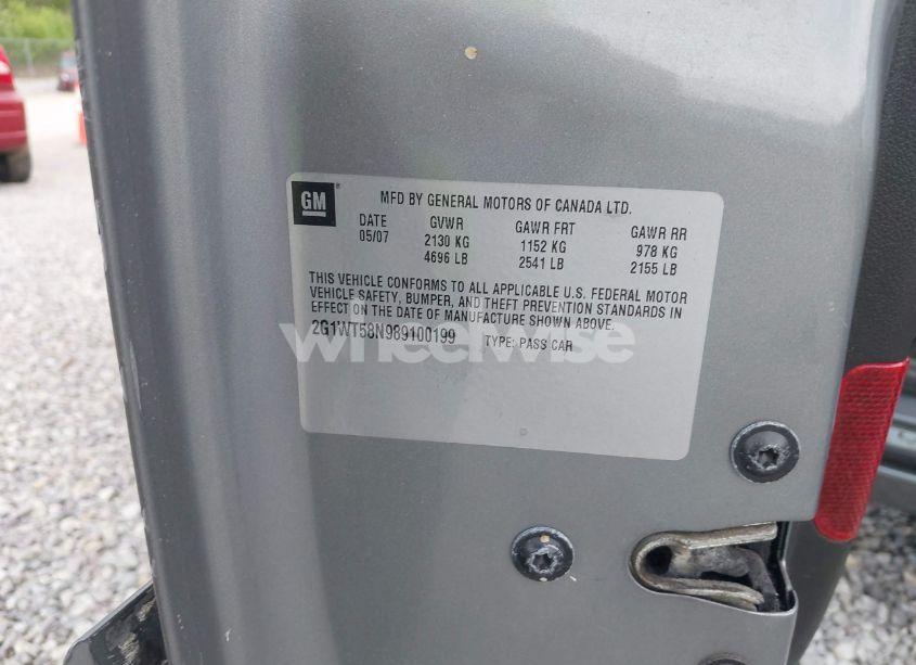 Photo 9 of 2008 Chevrolet Impala LT (VIN 2G1WT58N989100199)