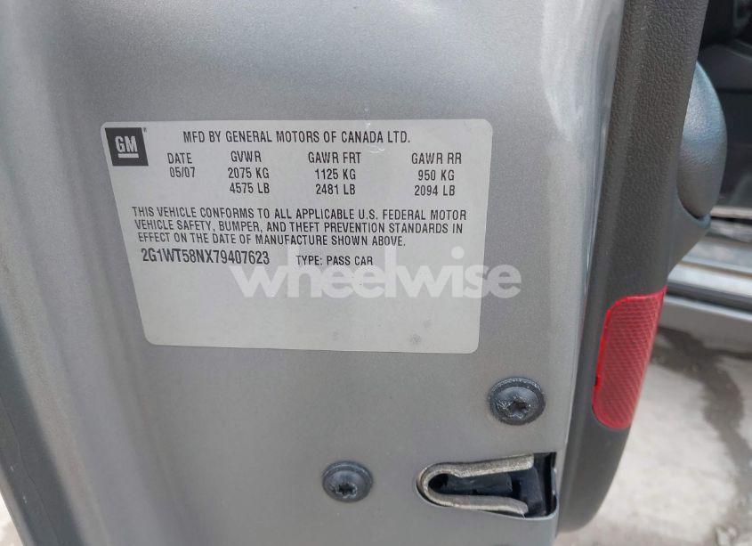 Photo 9 of 2007 Chevrolet Impala LT (VIN 2G1WT58NX79407623)