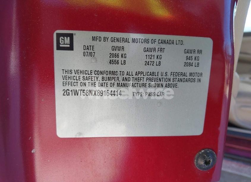 Photo 9 of 2008 Chevrolet Impala LT (VIN 2G1WT58NX89164414)